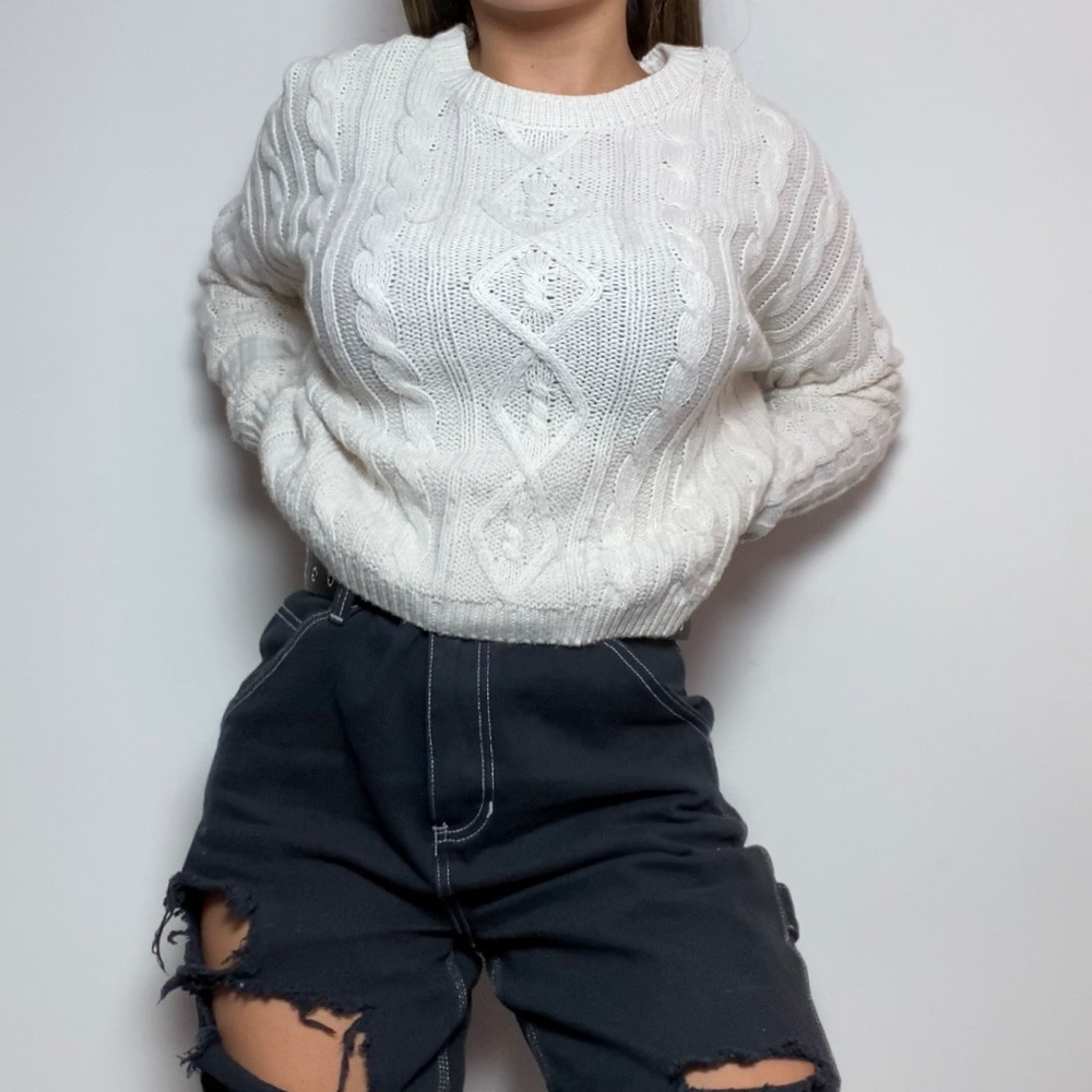 White Basic Sweater - image 2